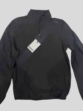 BRADY BRAND Men's ZERO WEIGHT TRAIN 1/2 ZIP in Black/Ink light weight sz S NWT